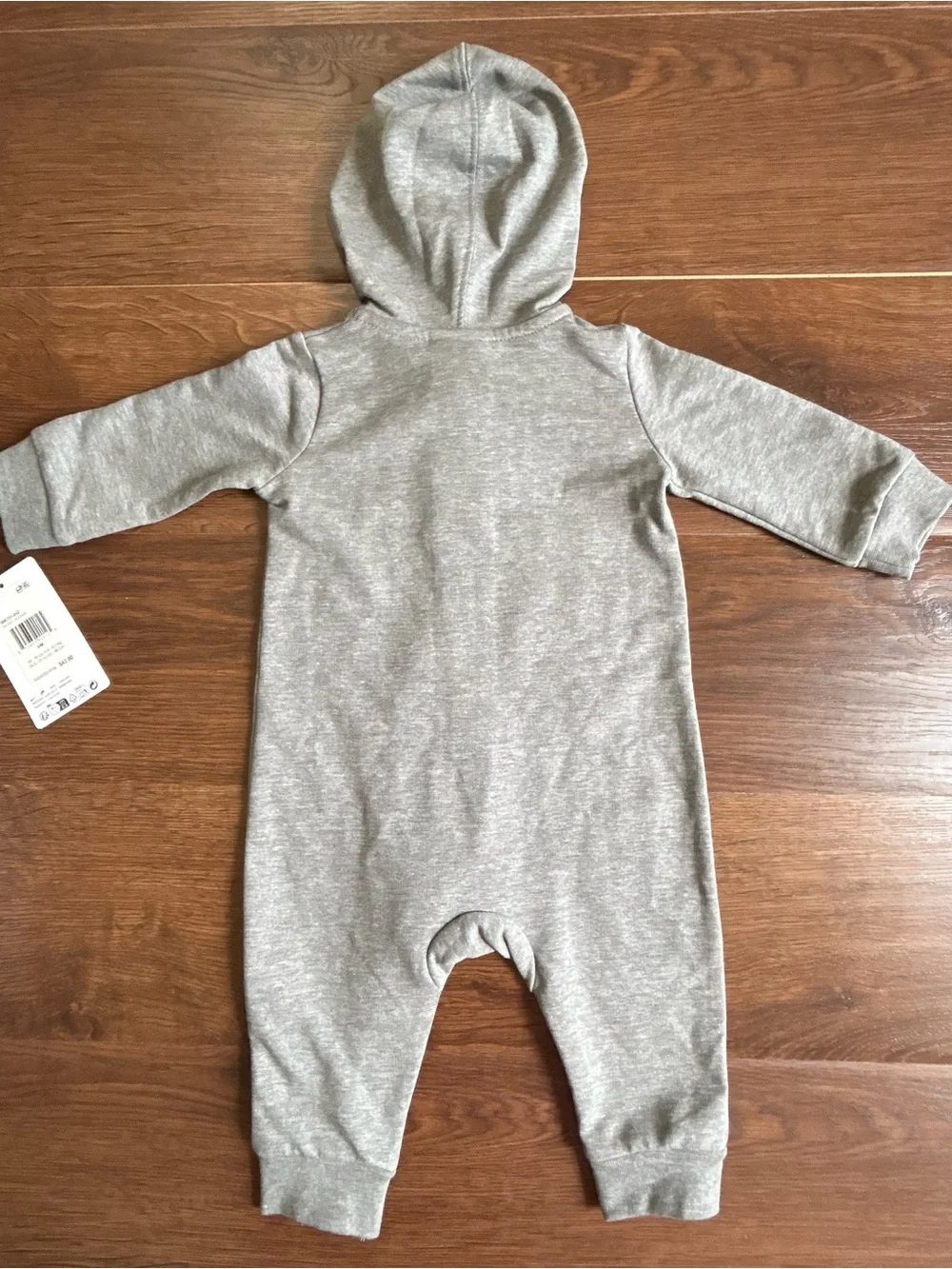 Nike Hooded Romper Dark Heather Gray 6m